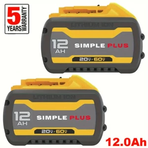 2 Pack For DEWALT DCB609 20V/60V MAX 12.0Ah Li-Ion Battery DCB609-2 DCB606 /612 - Picture 1 of 6