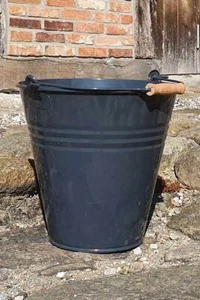 Zinkeimer mit Holzgriff H: 29cm Ø: 30cm, Zinkeimer 10l, Pflanzeimer Zink, - Bild 1 von 11