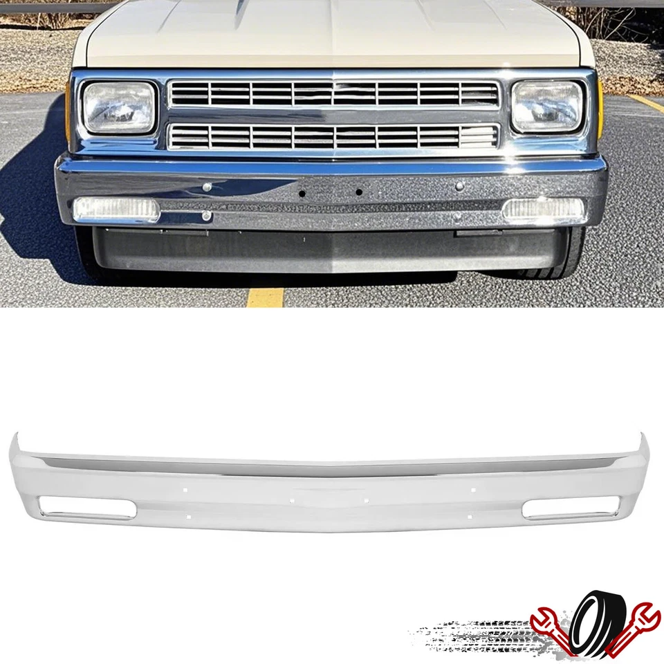 Chrome Front Bumper Face Bar For Chevy S10 BLAZER Pickup For GMC S15 Jimmy 82-93 - Imagem 1 de 4