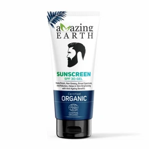 Sunscreen for Men SPF 30 Gel Cream Certified Organic 100 gm Tan & Skin care - Picture 1 of 8