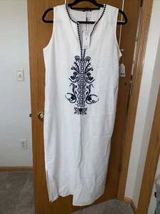 Linen Dress White Medium - Picture 1 of 3