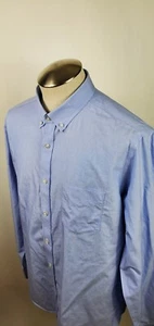 Untuckit Hemd Größe XL blau einfarbig Langarm 100 % Baumwolle gebraucht, in einwandfreiem Zustand - Bild 1 von 8