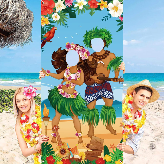 Paquete de 161 decoraciones hawaianas para fiestas de Luau, suministros de  fiesta de verano con temática de playa tropical, incluye telón de fondo