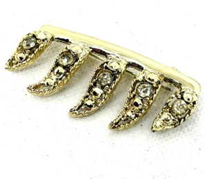 Pendant Brooch Gold Tone Link Pin Stones Design Fashion Jewelry - Picture 1 of 6
