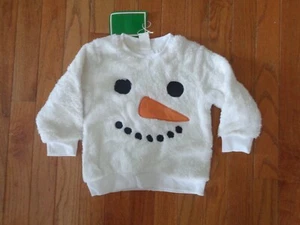 NWT Toddler Girls / Boy's - H & M - White Snowman Sweatshirt - Size 12-18M - Picture 1 of 1