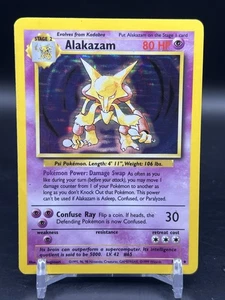 Alakazam Pokemon Base Set Holo Rare 1/102 1999 Pokemon TCG WOTC English MP - Picture 1 of 5