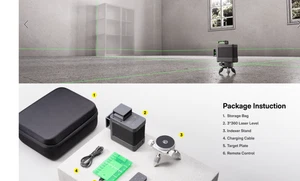 HOTO Laser Level Self Leveling 3x360°, Nivel Laser Level Tool for Picture Hangin - Picture 1 of 16