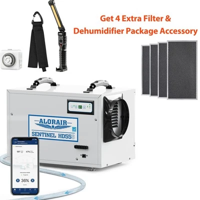 Deshumidificador Alorair Sentinel HD55S de 120 pintas para sótano con WiFi 5 años de garantía Foto 1 de 4
