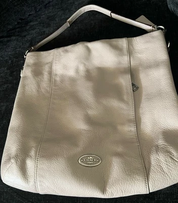 COACH Grey Birch Pebbled Leather Shoulder Bag F34511 - Image 1 of 4