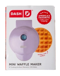 New Dash Mini Waffle Maker • 4” Non-Stick Plate • Lilac - Picture 1 of 4