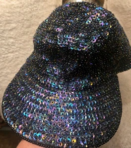 FULL SEQUINED CAP BEAUTIFUL BLUES PINKS ADJUSTABLE FULLY LINED SEXY FUN - Picture 1 of 13