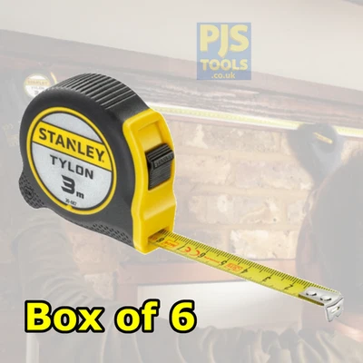 6 x Stanley 1-30-686 3m 10ft pocket tape measure tylon STA130686 - Image 1 of 2