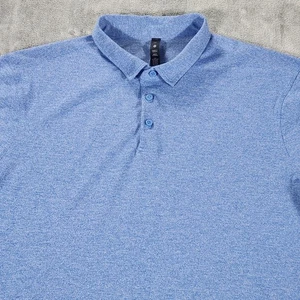 Lululemon Polo Shirt Mens 2XL Evolution Pique Blue Heather Performance - Picture 1 of 10
