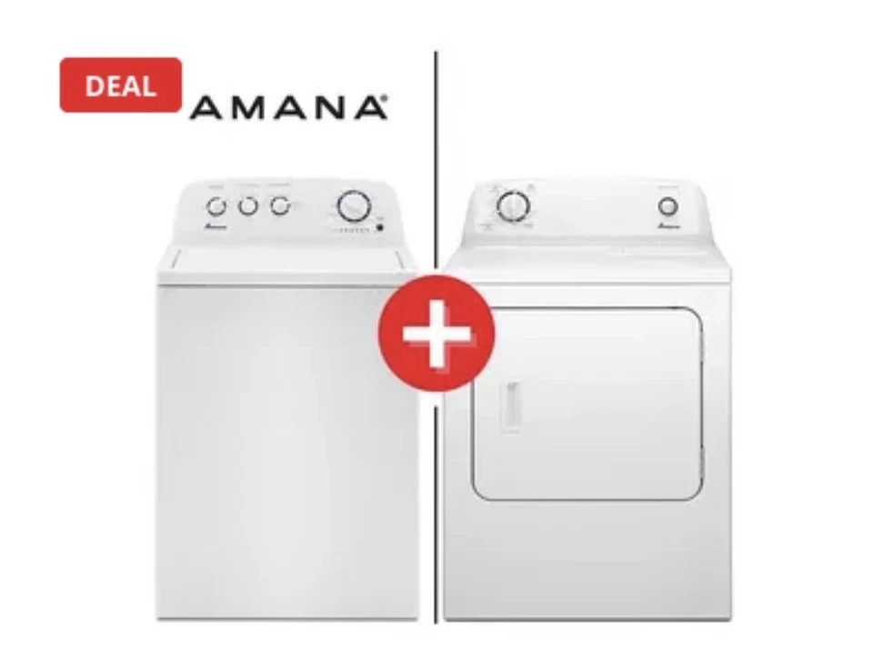 Amana 3.8 cu. ft. Washer and 6.5 cu. ft. Electric Dryer Combo Kit - Image 1 of 2