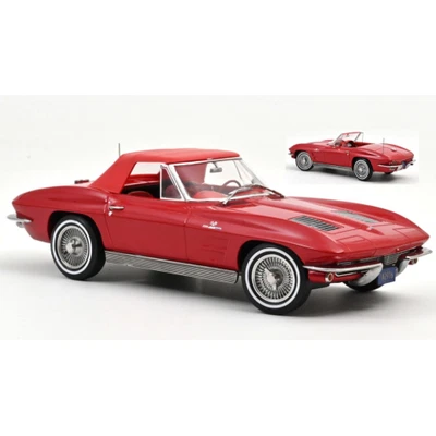 CHEVROLET CORVETTE STINGRAY CABRIOLET 1963 RIVERSIDE RED 1:18 Norev Auto Stradal - Immagine 1 di 4