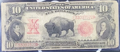 *RARO* Serie de Billete de 10 USD de 1901 (F-122) - En muy buen estado Foto 1 de 2