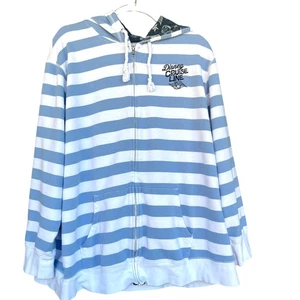 Disney Cruise Line Hoodie Womens 3X Striped Mickey Minnie Nautical Zip Pullover - Picture 1 of 14