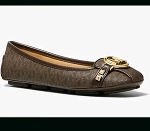 Michael Kors Fulton Studded Logo Moccasin Dark Brown Sole Women 10 M MK Logo - Picture 1 of 13