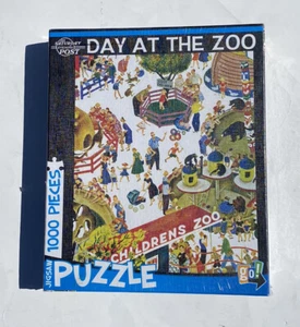 SATURDAY EVE POST  Day At The Zoo  1000 Piece JIGSAW PUZZLE NEW Sealed FreeShIp - Picture 1 of 2