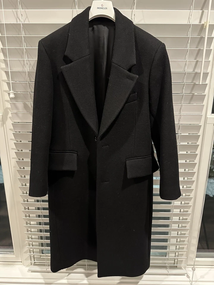 Abrigo de lana Ami Paris negro doble fieltro talla 44 Foto 1 de 4