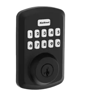 Kwikset Powerbolt 250 mattschwarz Einzylinder Smart Lock Riegel mit 10-Bu - Bild 1 von 1