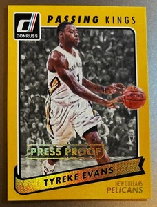 2015-16 Donruss Tyreke Evans Passing Kings Gold Press Proof /10 New Orleans - Picture 1 of 3
