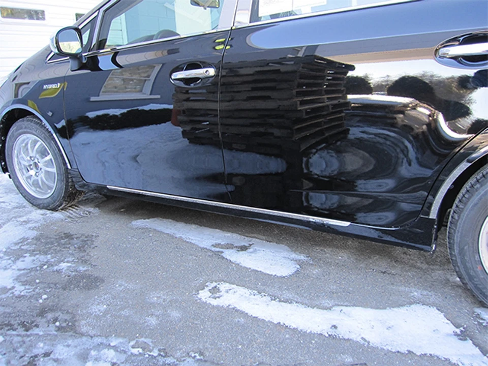 (FOR) 2012-2017 TOYOTA PRIUS V  * 2 Pc Stainless Rocker Panel Trim On the Rocker Foto 1 de 1