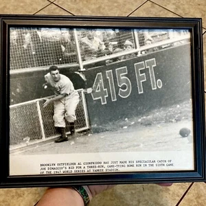 Dodger Al Gionfriddo 1947 World Series Framed Photograph Joe Dimaggio Catch 11x9 - Picture 1 of 8