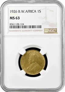 British West Africa 1 shilling 1926, NGC MS63, "King George V (1910 - 1936)" - Picture 1 of 2