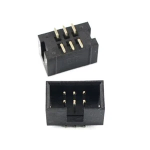 10Pcs 2.54mm Pitch 2x3 6 Pin SMT  IDC Cable Connector Male Shrouded Box Header - Picture 1 of 6