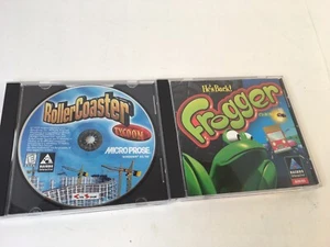 Vintage PC games RollerCoaster Tycoon 1 Simulator + Frogger Windows 95/98 - Picture 1 of 6
