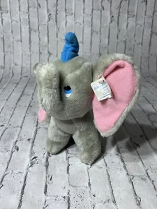 Vintage Dumbo Plüschtier Stofftier Spielzeug Fliegender Elefant 8 Zoll groß mit Etikett - Bild 1 von 7