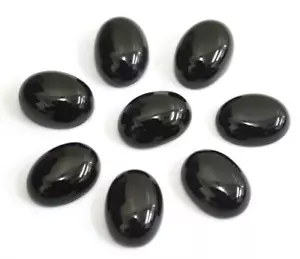 Black Onyx Oval Cabochon 7x9 mm to 15x20 mm Loose Calibrated Gemstone - Picture 1 of 7
