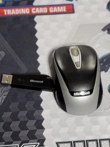 Microsoft USB Wireless Mouse 1359 Notebook Laser 7000 Mac/Win w Dongle black - Picture 1 of 9