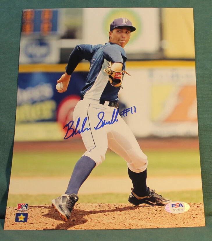 SNELL, BLAKE   2016-2020  TAMPA BAY RAYS   SIGNED BASEBALL PHOTO(PSA Auth) - Image 1 of 1