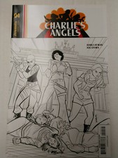 CHARLIE'S ANGELS #4 DYNAMITE 2018 1:10 EISMA BLACK AND WHITE VARIANT COVER