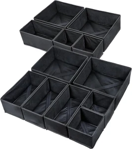 12 Pack Drawer Organizers for Clothing, Foldable Clothes Drawer Organizer for Un - Picture 1 of 12