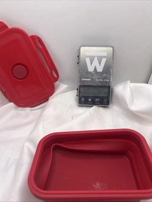 Báscula Carmesí TruWeigh con Cuenco Plegable Rojo 200g x 0.01g Alimentos Joyería Rocas Foto 1 de 4
