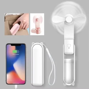 Mini Handheld Portable Hand Fan USB Rechargeable 2000 Mah Battery 3 Speed Adjust - Picture 1 of 19