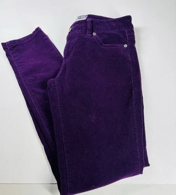 Calça Hot Kiss tamanho 7 veludo roxo cintura baixa skinny Lily - Imagem 1 de 4