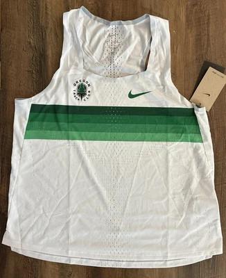 Nike Mujer Grande Aeroswift Singlet Oregon Track Club Verde Blanco DR5851-100 Foto 1 de 4