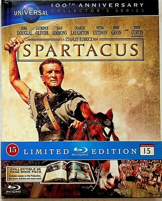 SPARTACUS- Limited Edition Blu-Ray *NEW -100th Anniversary -Kirk Douglas 1960 - Image 1 of 2