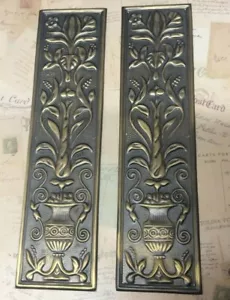 Reclaimed Solid Brass Door Finger Plates Antque finish Large Oblong 1 - Picture 1 of 7