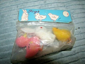 DE COLECCIÓN JUGUETES DE MEDIADOS DE SIGLO COMO NUEVOS EN PAQUETE PATO CONEJO PÁJARO HECHO EN HONG KONG - Imagen 1 de 2