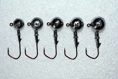 5 Stück im Set,VMC Barbarian Rundkopf Jig Köpfe, Jig Haken Größe 4/0, Dorsch,Neu - Bild 1 von 2