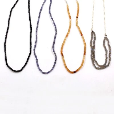 Collana 16+2" in onice nera e altre perle preziose gioielli in argento 925 - Immagine 1 di 4