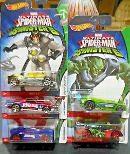 Spiderman vs Sinister 6. DrOctopus,(2)Spiderman, Green Goblin, Lizard. 5 Car set