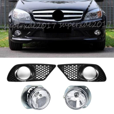 Stoßstange Nebelscheinwerfer Blende Gitter Set Für Benz C-Klasse W204 2008-2010 - Image 1 of 4