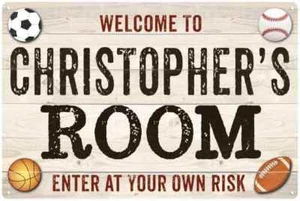 CHRISTOPHER'S Room Kids Bedroom Sign Boy's Personalized Metal 108120090010 - Picture 1 of 1