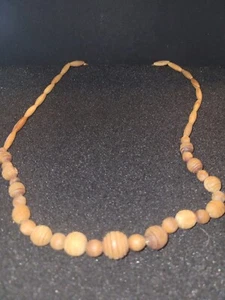 Collar de cuentas de madera hecho a mano INV#2107W - Imagen 1 de 3